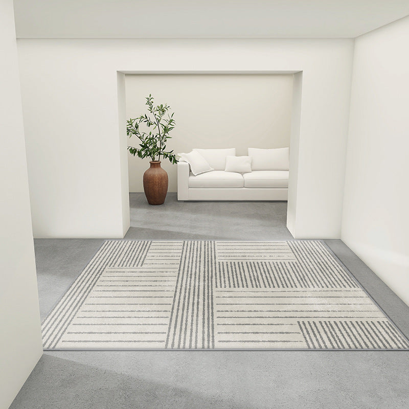 Tapis de salon moderne Modèle géométrique Polyester Area Tapis Tacon Rison Risque