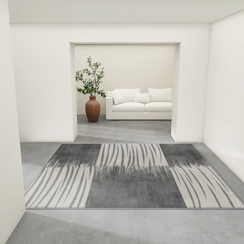 Tapis de salon moderne Modèle géométrique Polyester Area Tapis Tacon Rison Risque