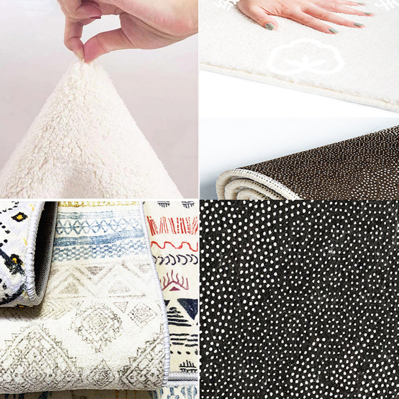 Minimalist Living Room Carpet Artistic Contrast Panel Rug Polyester Stain Resistant Indoor Rug