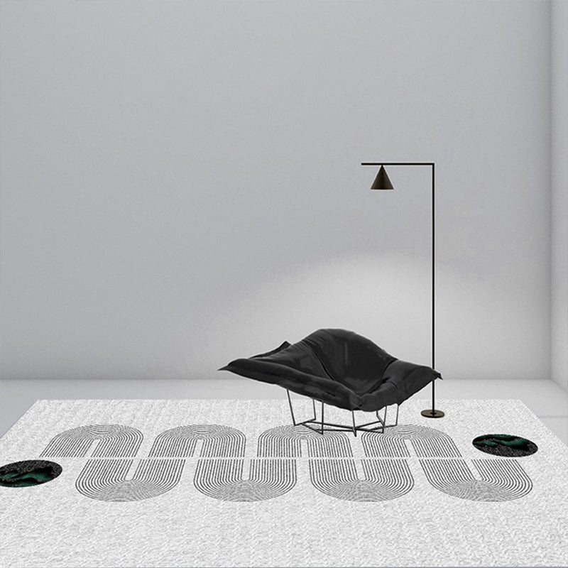 Risque contemporain tapis de contraste Panneau de contraste de tapis lavable Tapis de coloration en polyester pour le salon