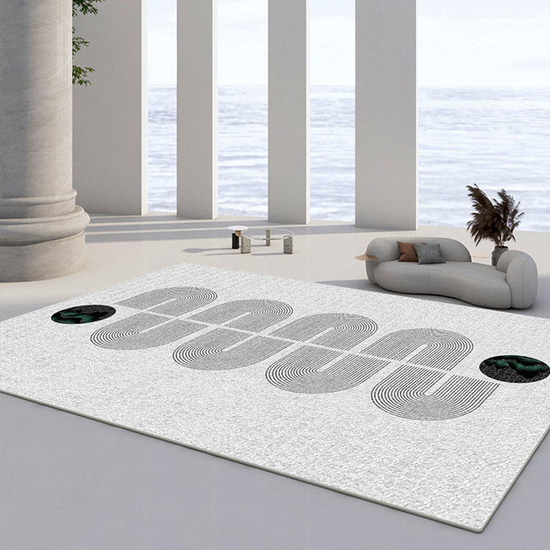 Contemporary Area Rug Contrast Panel Washable Carpet Polyester Stain Resistant Rug for Living Room