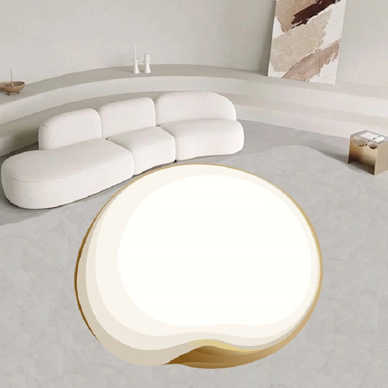 Rapis moderne blanc Couleur de contraste Couleur de polyester Tapis tapis de support sans glissement pour le salon