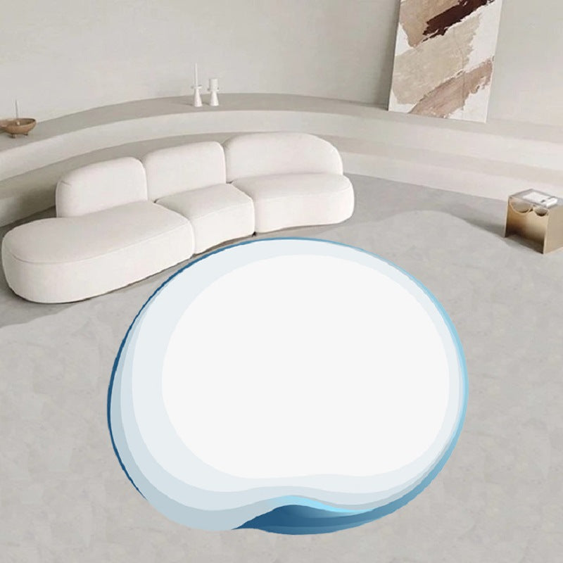 Rapis moderne blanc Couleur de contraste Couleur de polyester Tapis tapis de support sans glissement pour le salon