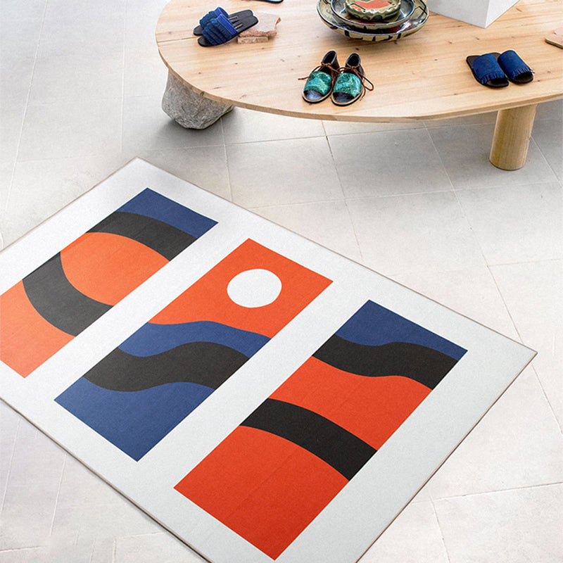 Tapis géométrique moderne élégant Tapis en polyester tapis résistant à la coloration pour la décoration intérieure