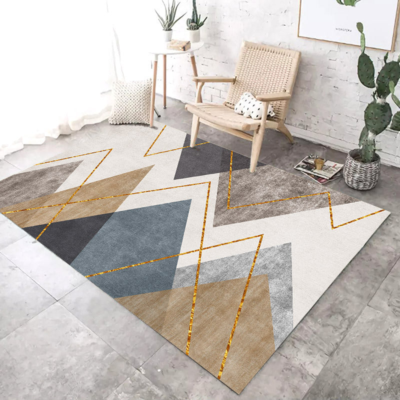 Magnifique tapis de zone de polyester tapis lavable tapis de support sans glissement pour salon