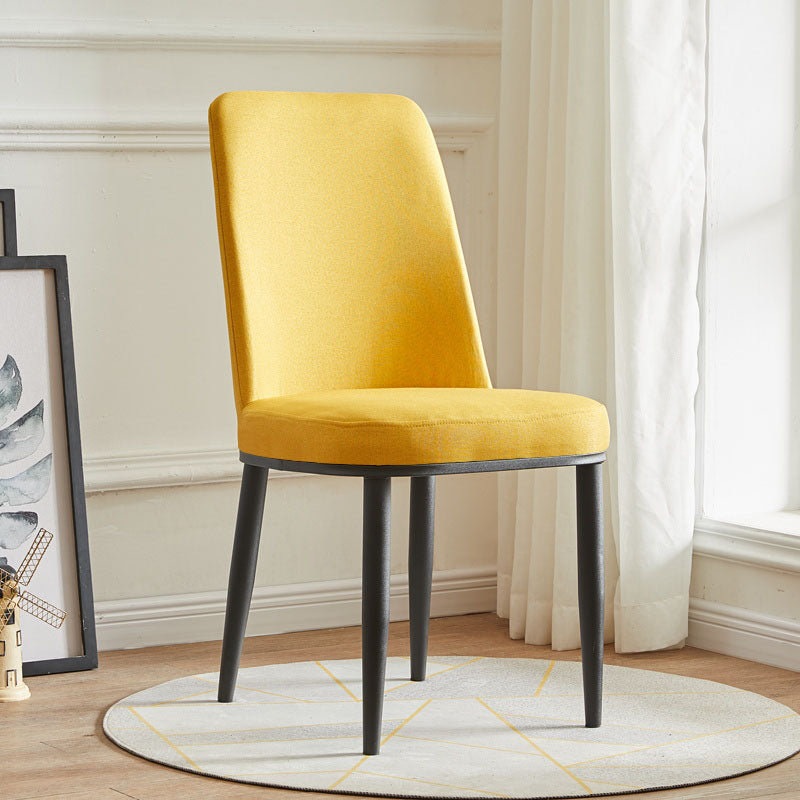 Chaise de salle à manger intérieure et extérieure moderne, chaise à dossier solide et rembourrée en métal, sans accoudoirs