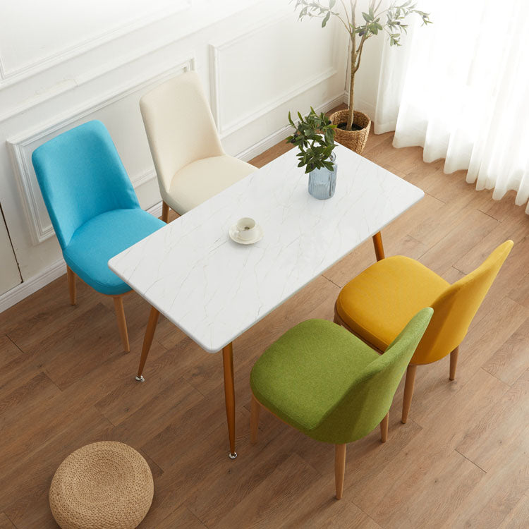 Silla de comedor moderna para interiores y exteriores, silla con respaldo sólido acolchado sin brazos de metal