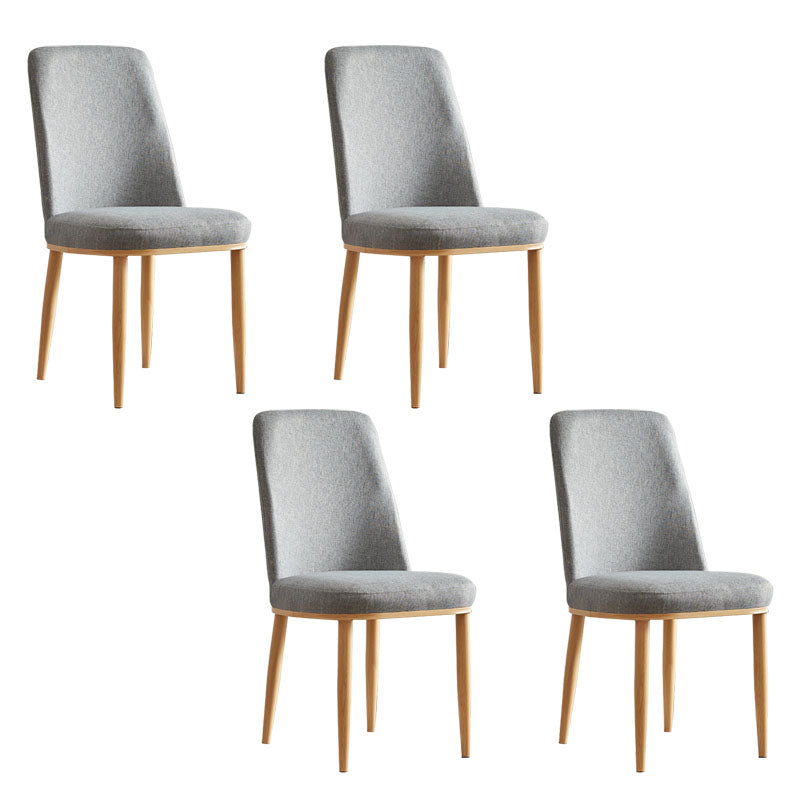 Silla de comedor moderna para interiores y exteriores, silla con respaldo sólido acolchado sin brazos de metal