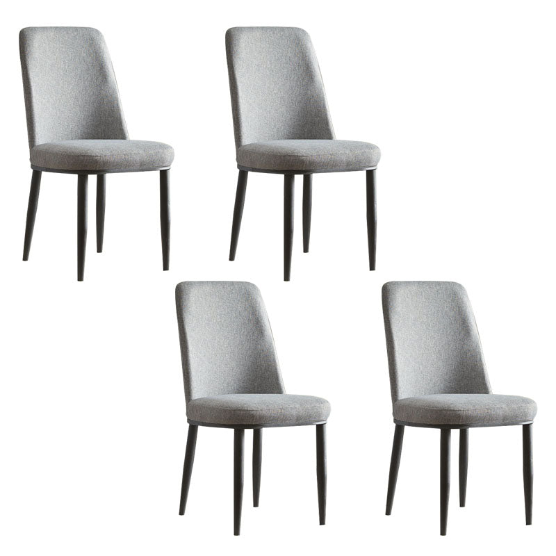 Silla de comedor moderna para interiores y exteriores, silla con respaldo sólido acolchado sin brazos de metal