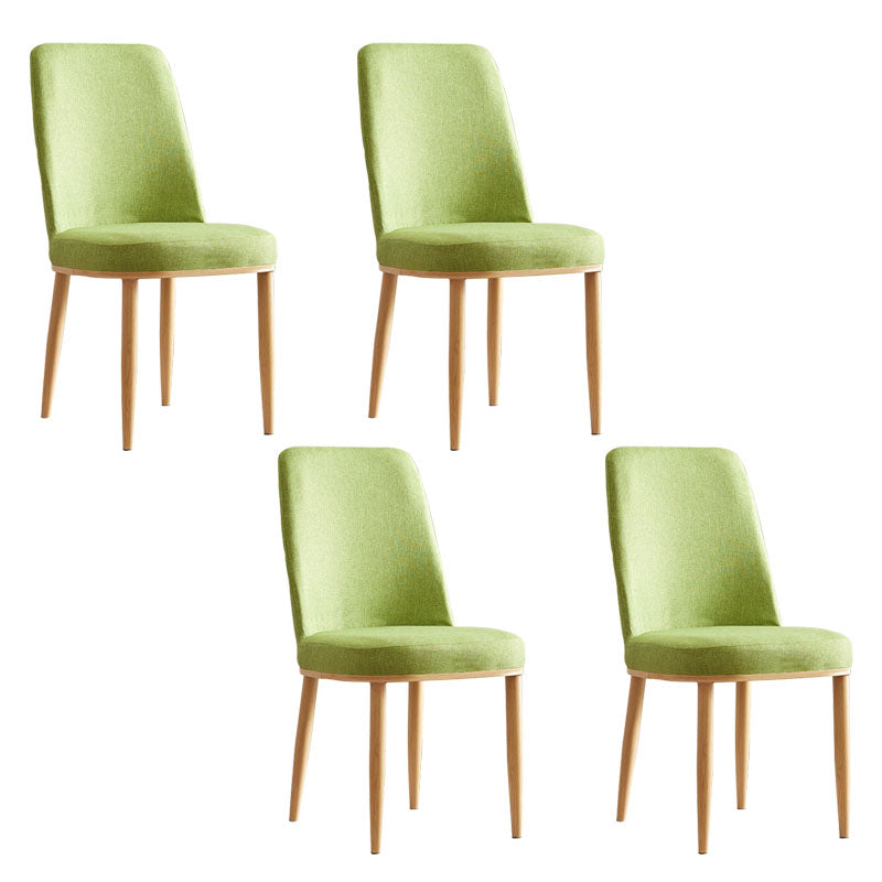 Silla de comedor moderna para interiores y exteriores, silla con respaldo sólido acolchado sin brazos de metal