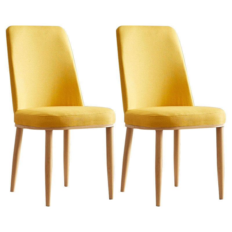 Silla de comedor moderna para interiores y exteriores, silla con respaldo sólido acolchado sin brazos de metal