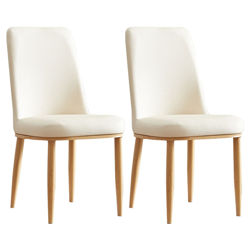 Silla de comedor moderna para interiores y exteriores, silla con respaldo sólido acolchado sin brazos de metal
