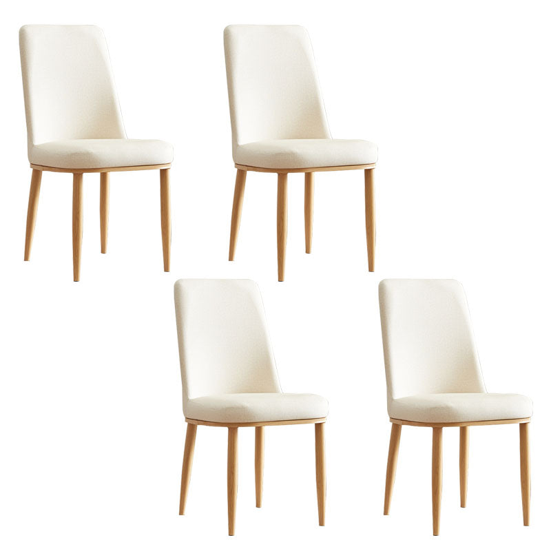 Silla de comedor moderna para interiores y exteriores, silla con respaldo sólido acolchado sin brazos de metal