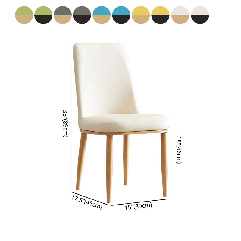 Chaise de salle à manger intérieure et extérieure moderne, chaise à dossier solide et rembourrée en métal, sans accoudoirs