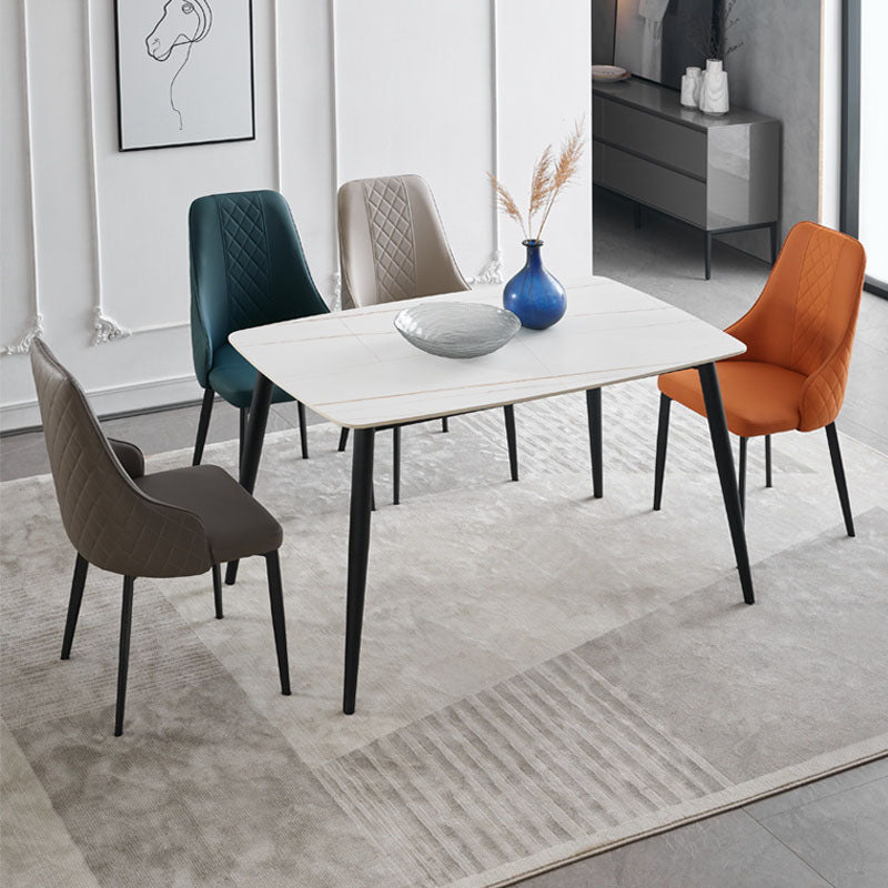 Hedendaagse stijl Parsons Dining zijstoelen gestoffeerde armloze eetkamerstoelen