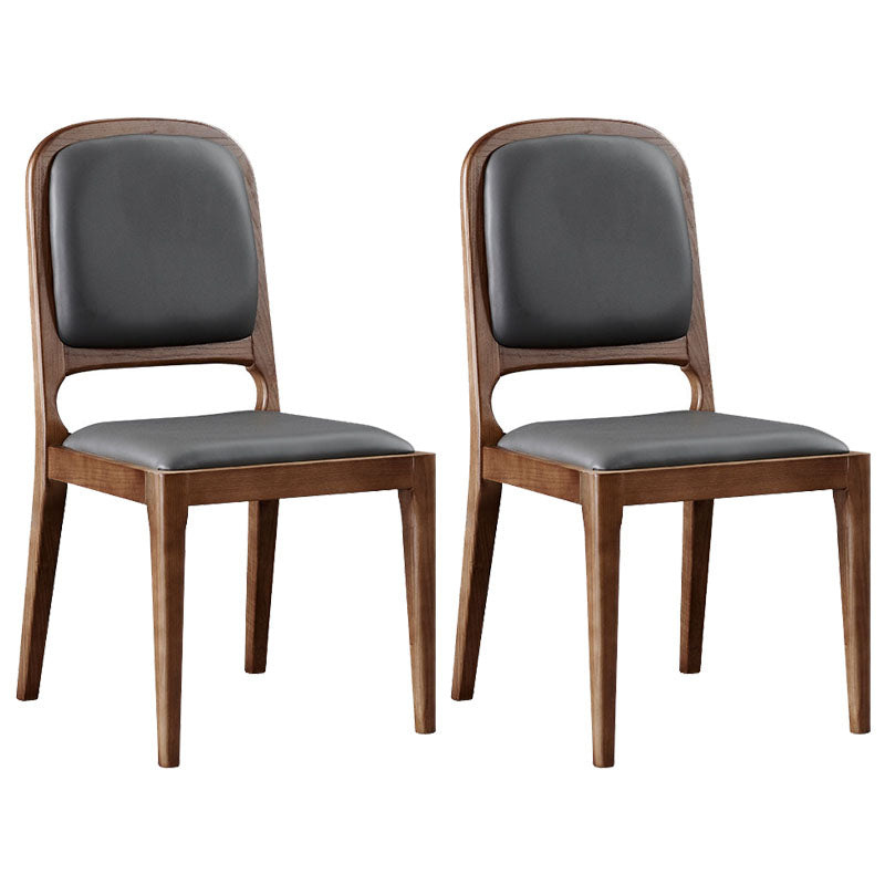 Chaises d'appoint de salle à manger en bois de style contemporain Chaises d'appoint de salle à manger à dossier ouvert (Ensemble de 2)