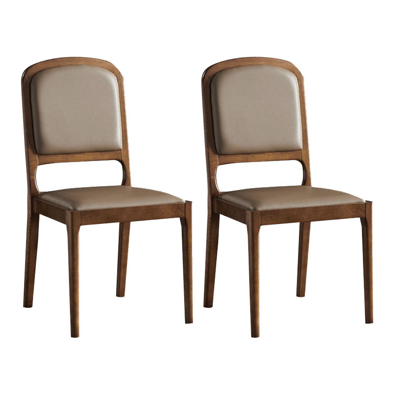 Chaises d'appoint de salle à manger en bois de style contemporain Chaises d'appoint de salle à manger à dossier ouvert (Ensemble de 2)