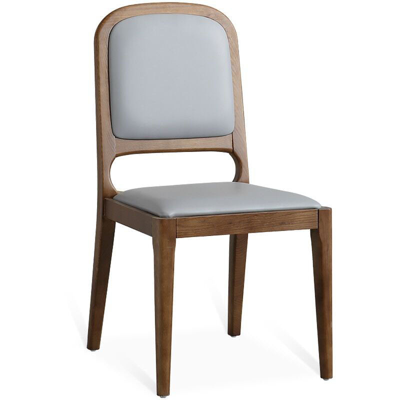 Chaises d'appoint de salle à manger en bois de style contemporain Chaises d'appoint de salle à manger à dossier ouvert (Ensemble de 2)
