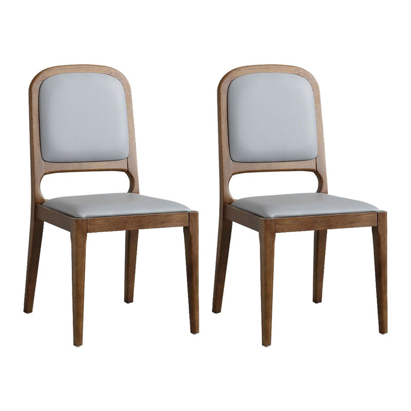 Chaises d'appoint de salle à manger en bois de style contemporain Chaises d'appoint de salle à manger à dossier ouvert (Ensemble de 2)
