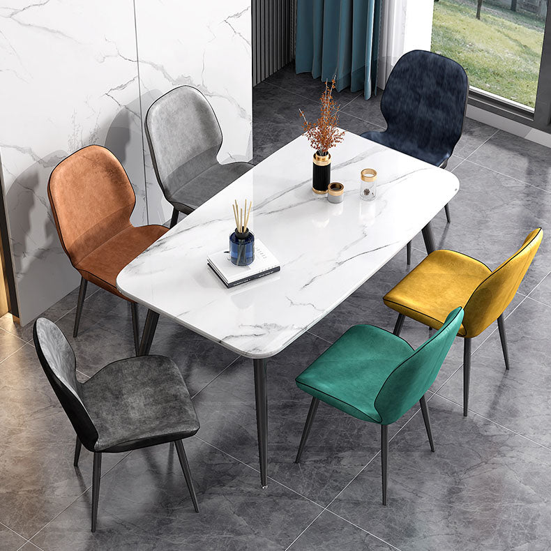 Minimalist Style Wingback Parsons Chairs Armless Dining Chairs for Kitchen