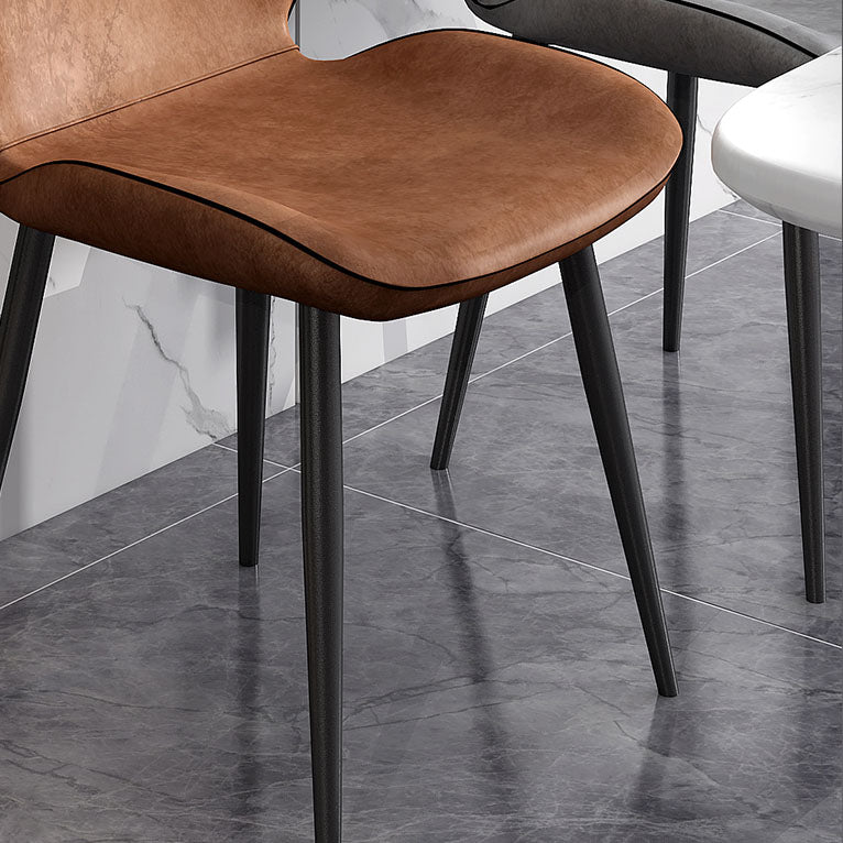 Minimalist Style Wingback Parsons Chairs Armless Dining Chairs for Kitchen