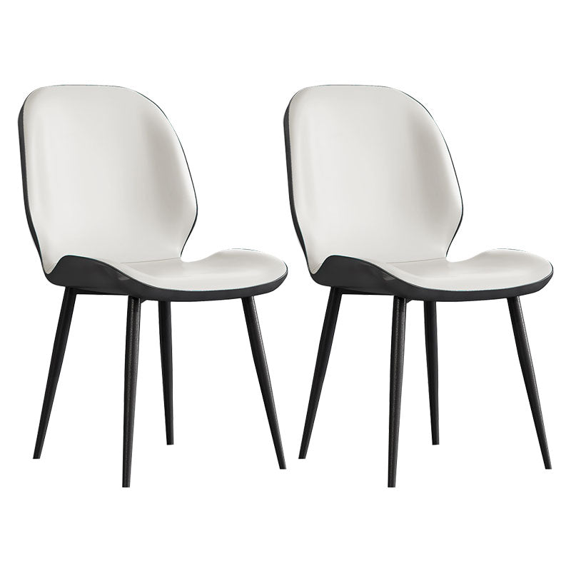 Minimalist Style Wingback Parsons Chairs Armless Dining Chairs for Kitchen