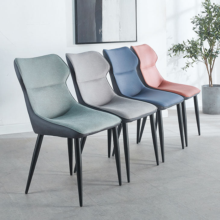 Chaises de salle à manger en faux cuir contemporain chaises sans bras pour cuisine