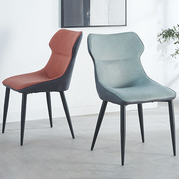 Chaises de salle à manger en faux cuir contemporain chaises sans bras pour cuisine
