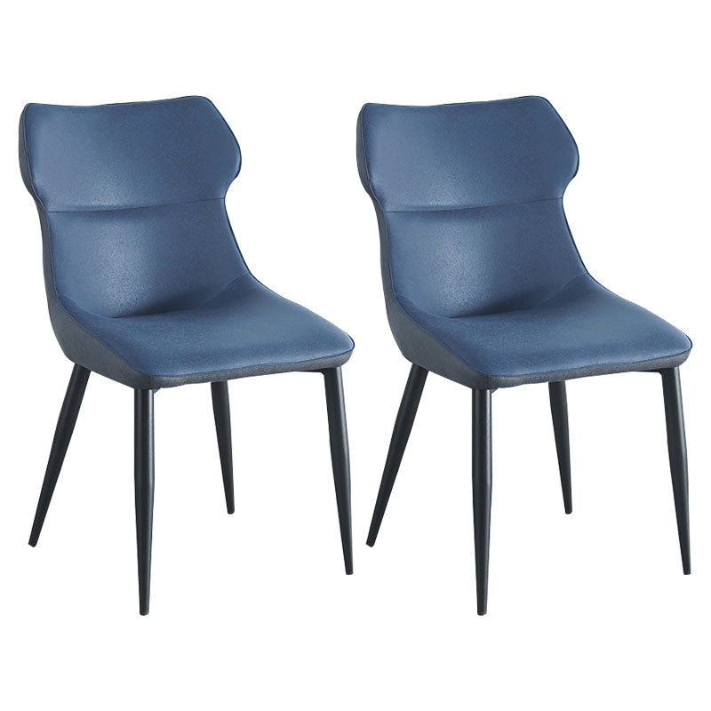 Chaises de salle à manger en faux cuir contemporain chaises sans bras pour cuisine