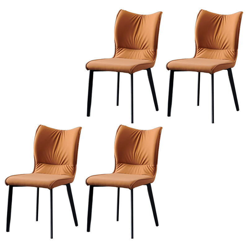 Chaises de salle à manger contemporaines en cuir PU, chaises latérales à dossier solide sans accoudoirs pour usage domestique