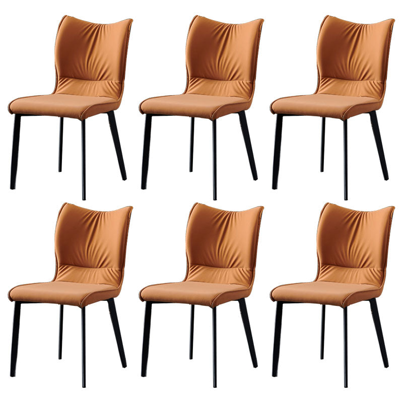 Chaises de salle à manger contemporaines en cuir PU, chaises latérales à dossier solide sans accoudoirs pour usage domestique