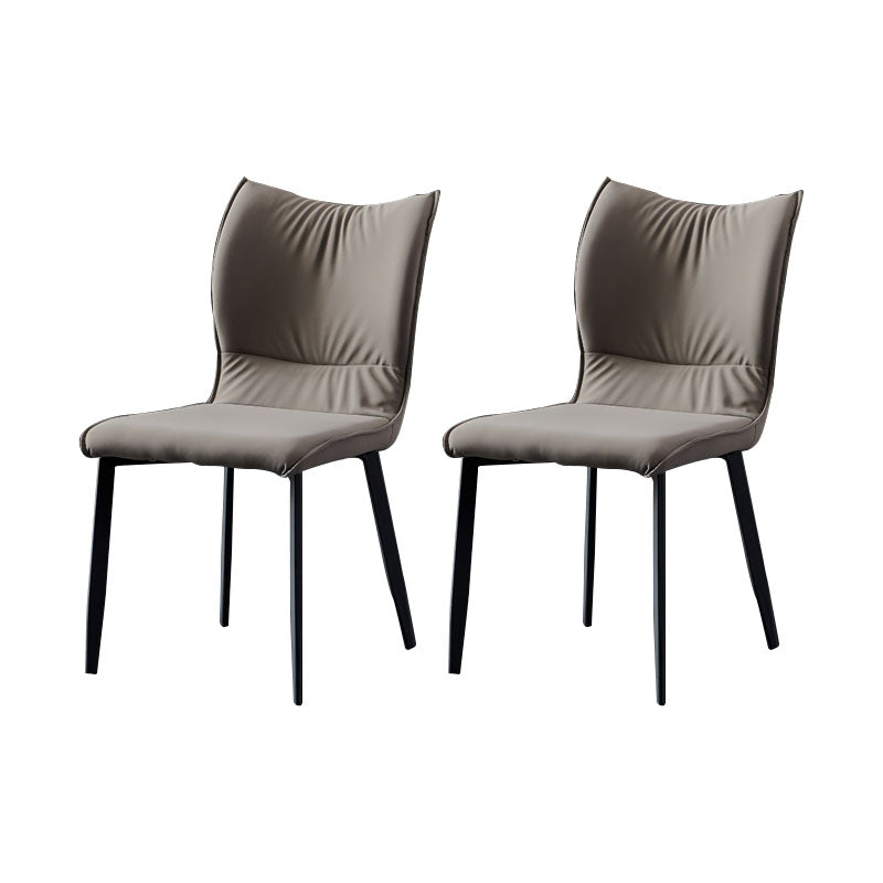 Chaises de salle à manger contemporaines en cuir PU, chaises latérales à dossier solide sans accoudoirs pour usage domestique
