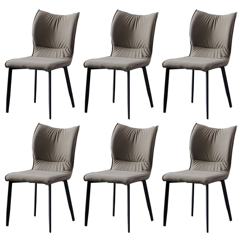 Chaises de salle à manger contemporaines en cuir PU, chaises latérales à dossier solide sans accoudoirs pour usage domestique