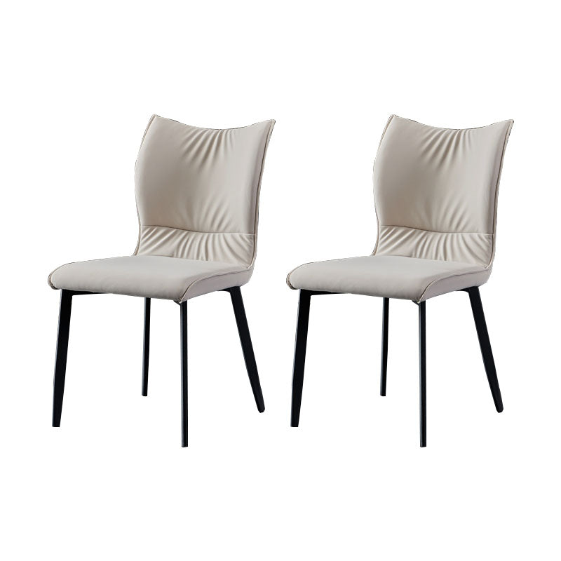 Chaises de salle à manger contemporaines en cuir PU, chaises latérales à dossier solide sans accoudoirs pour usage domestique