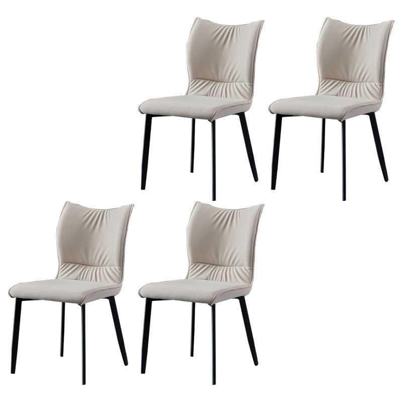 Chaises de salle à manger contemporaines en cuir PU, chaises latérales à dossier solide sans accoudoirs pour usage domestique