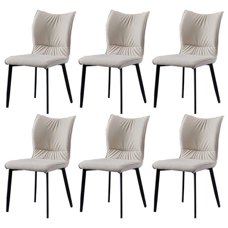 Chaises de salle à manger contemporaines en cuir PU, chaises latérales à dossier solide sans accoudoirs pour usage domestique