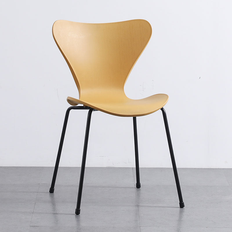 Home Wingback Dining Armless Chairs Indoor Dining Side Chairs with Metal Legs