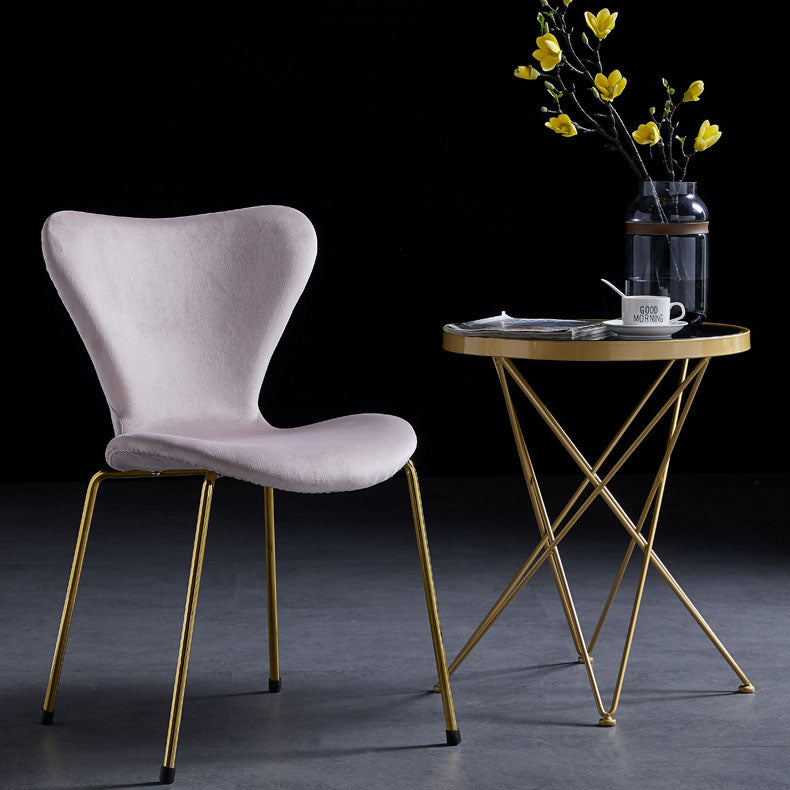 Home Wingback Dining Armless Chairs Indoor Dining Side Chairs with Metal Legs