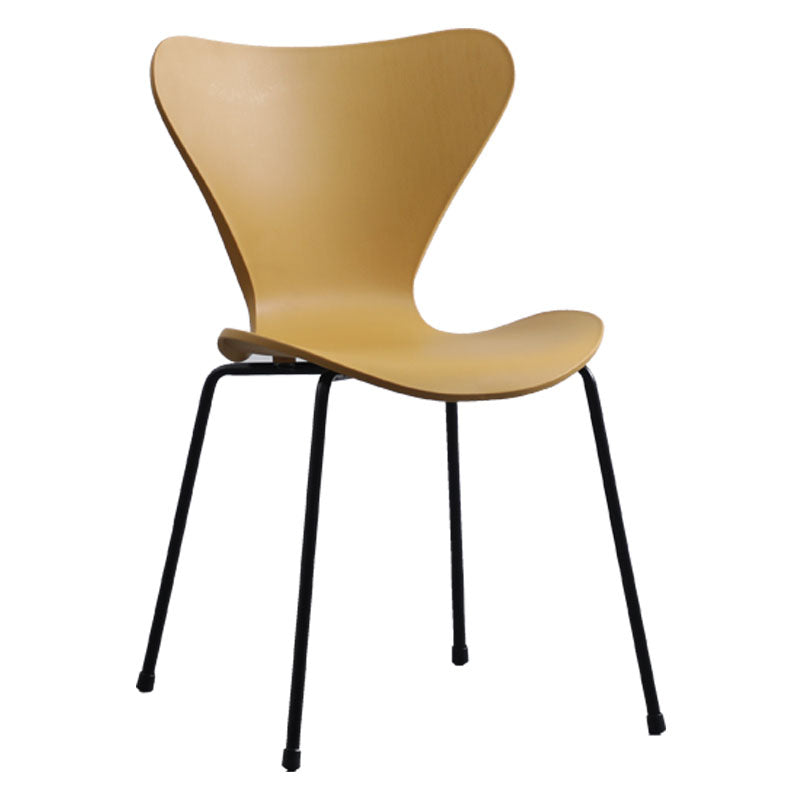 Home Wingback Dining Armless Chairs Indoor Dining Side Chairs with Metal Legs