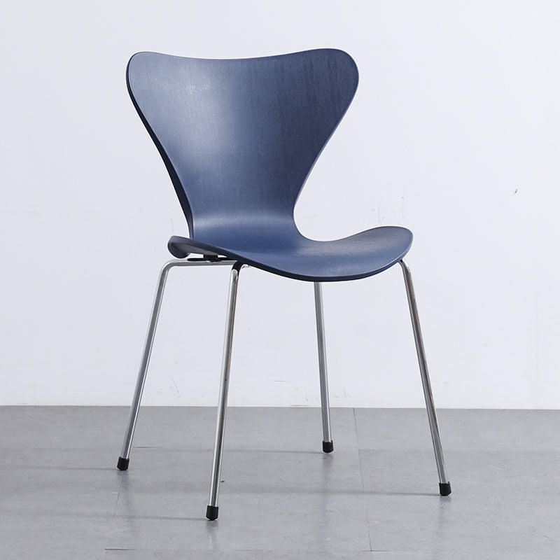 Home Wingback Dining Armless Chairs Indoor Dining Side Chairs with Metal Legs