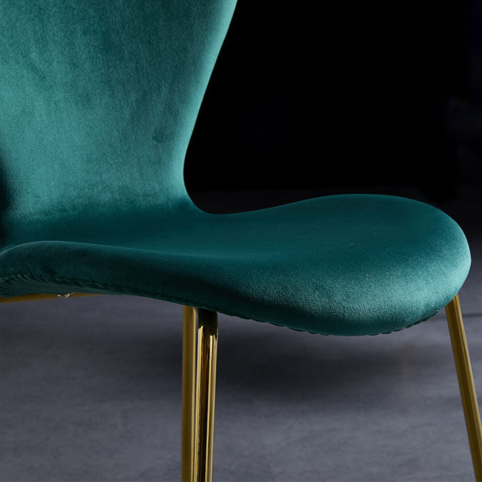 Home Wingback Dining Armless Chairs Indoor Dining Side Chairs with Metal Legs