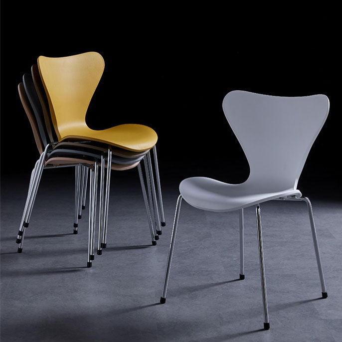 Home Wingback Dining Armless Chairs Indoor Dining Side Chairs with Metal Legs