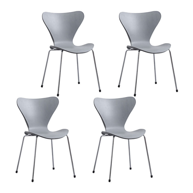 Home Wingback Dining Armless Chairs Indoor Dining Side Chairs with Metal Legs