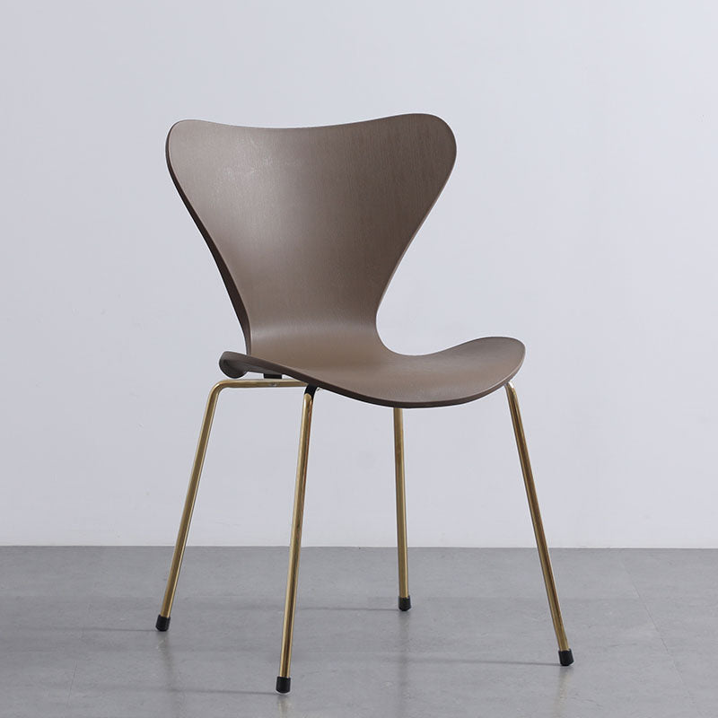 Home Wingback Dining Armless Chairs Indoor Dining Side Chairs with Metal Legs