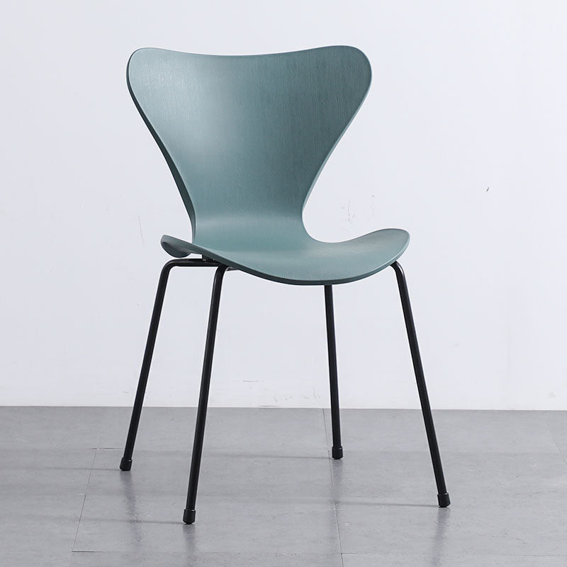 Home Wingback Dining Armless Chairs Indoor Dining Side Chairs with Metal Legs