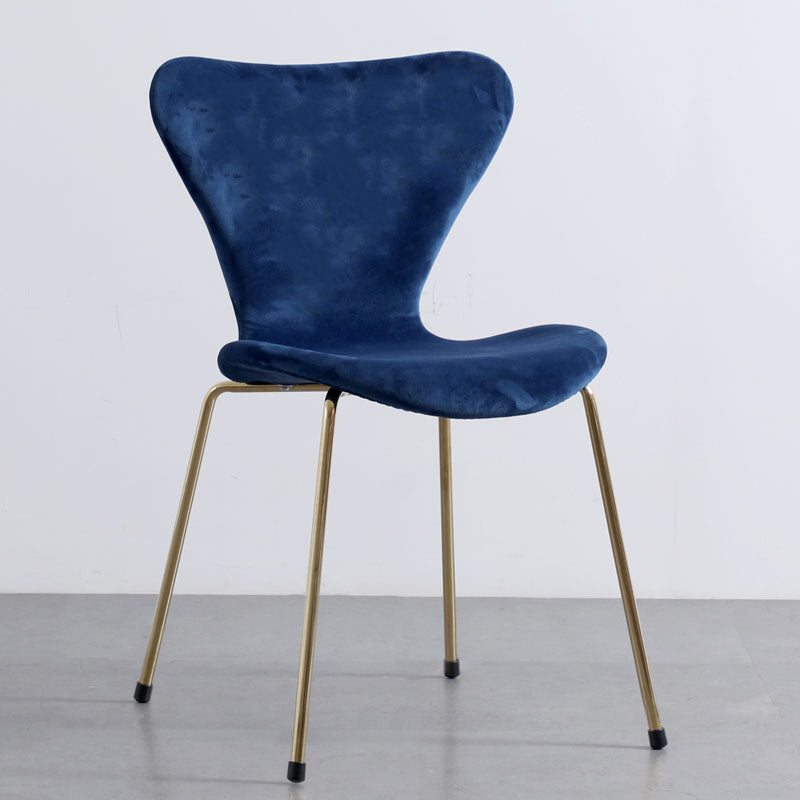 Home Wingback Dining Armless Chairs Indoor Dining Side Chairs with Metal Legs