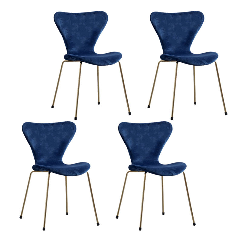 Home Wingback Dining Armless Chairs Indoor Dining Side Chairs with Metal Legs