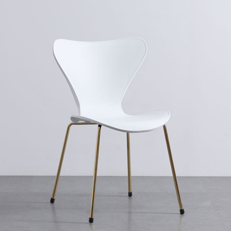 Home Wingback Dining Armless Chairs Indoor Dining Side Chairs with Metal Legs
