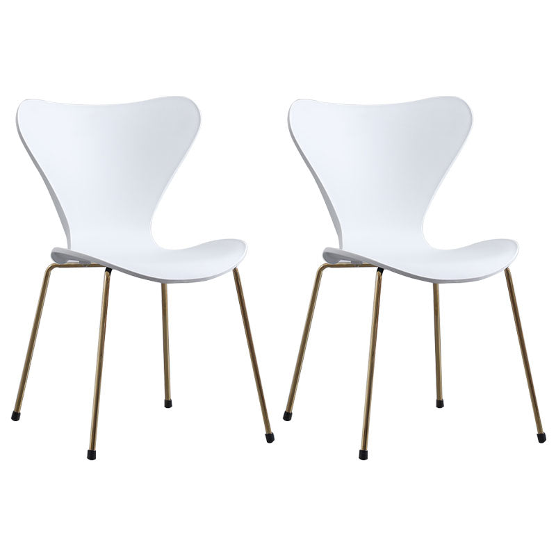 Home Wingback Dining Armless Chairs Indoor Dining Side Chairs with Metal Legs
