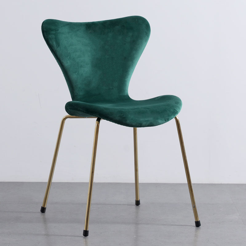 Home Wingback Dining Armless Chairs Indoor Dining Side Chairs with Metal Legs